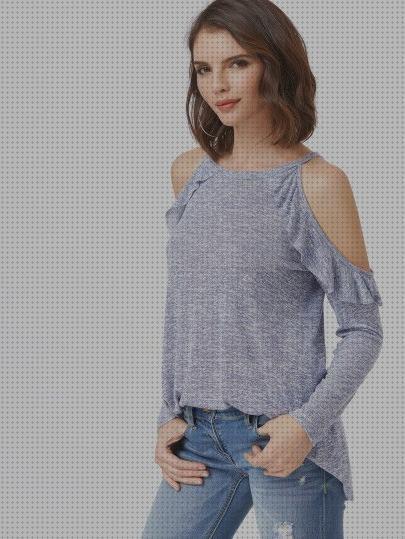 Las mejores blusas blusa hombro descubierto azul