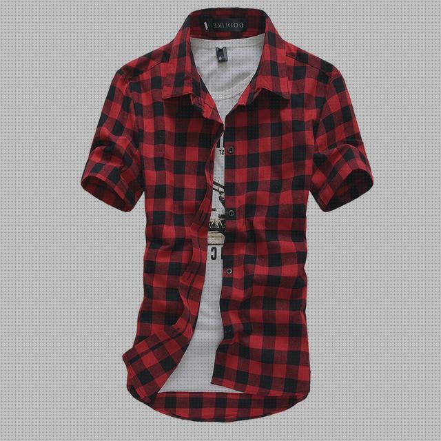 Las mejores cuadros camisa hombre cuadros negra y roja