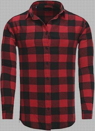 Review de camisa hombre cuadros negra y roja