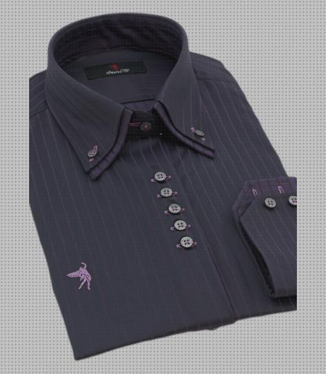 Review de camisa hombre elegante morada