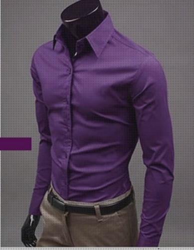 Las mejores marcas de hombres camisas camisa hombre elegante morada