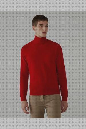 Review de jersey cuello alto hombre rojo